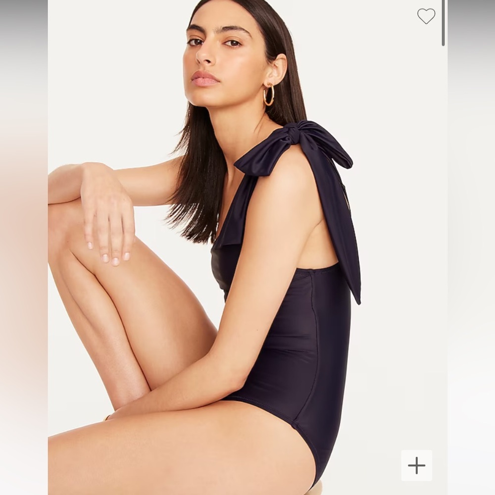 J. Crew Bow One-Shoulder One-Piece - Picture 3 of 9